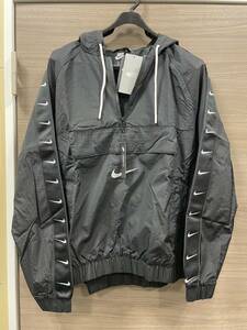 【AS 20155】1円スタート 未使用 NIKE ナイキ スウッシュ ナイロン ジャケット Sサイズ相当 ブラック メンズ アウター 服 洋服 現状品