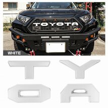 1円～ RAV4 50系 TOYOTA エンブレム ホワイト ラプターグリル用 ロゴ ラブ4 ローマ字 パーツ ガーニッシュ カバー ロゴ トヨタ 訳あり_画像1