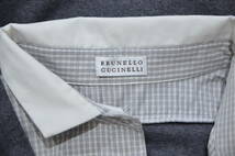 BRUNELLO CUCINELLI ブルネロクチネリ レイヤード シャツ ニット グレー M Y-324710_画像3