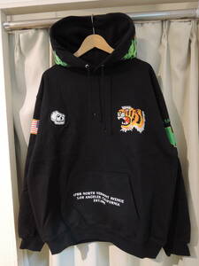 X-LARGE XLARGE エクストララージ TIGER EMBROIDERY HOODED SWEATSHIRT ブラック L 2024最新人気商品 