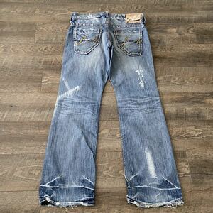 rare 00s japanese label y2k design weathered paint flare jeans denim pants ifsixwasnine lgb goa 14th addiction tornadomart archive