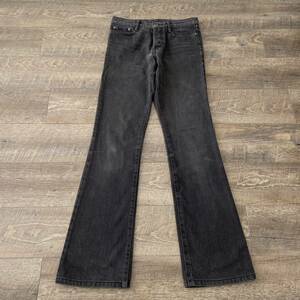 rare 00s japanese label 5351 weathered black denim flare jeans pants y2k ifsixwasnine lgb goa 14th addiction tornadomart archive