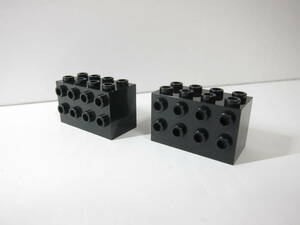 【パーツ-No.448】LEGO　パーツ　特殊　2×4×2側面スタッド付ブロック　黒色　2点セット　◇#2434◇宇宙/トレイン/SW◇レゴ