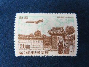 8 韓国 エラー 切手【1961年 ファン貨白紙航空切手】裏写り　 　　 　　　　　　　 　検/朝鮮韓国郵便資料