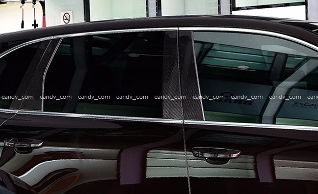 即納ポルシェ958カイエン本物リアル綾織ブラック艶黒カーボン ウインドー窓ピラー