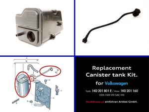 【送料格安・即日発送・取説付】 VW 純正 チャコールキャニスター ホース ホースバンド付 ゴルフ5 6 ジェッタ シロッコ イオス ザ ビートル