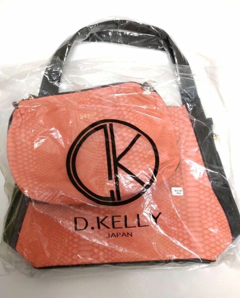 D.KELLY トートバッグ、ショルダーバッグ パイソン レッド