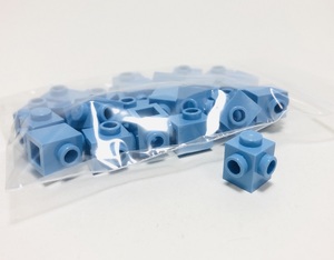 【新品未使用】レゴ　LEGO　ブロック　スタッド　2面スタッド　隣り合う　隣接　1x1　ミディアムブルー　24個　１×１