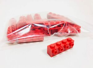 【新品未使用】レゴ　LEGO　ブロック　スタッド　1面スタッド　1x4 レッド　赤　24個　１×４