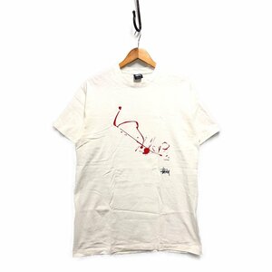 STUSSY ステューシー × WTAPS ダブルタップス drip technique USA製 半袖Ｔシャツ ホワイト サイズL 正規品 / B4700