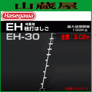 長谷川工業 林業用 枝打はしご EH-30 全長 3.07m 有効長 2.92m 質量 6.7kg 枝打ちのプロ用に設計