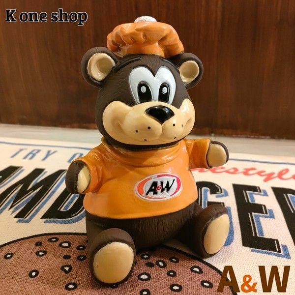 【A&W ルーティ 貯金箱】コインバンク エイアンドダブリュ　ベア　キャラ　ソフビ　ベアブリック　ソフビ アメリカン雑貨インテリア