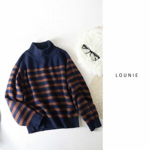 1.8万☆超美品☆ルーニィ LOUNIE☆ボーダーニットプルオーバー フリーサイズ☆A-O 0231