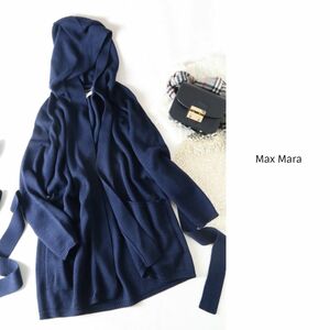 マックスマーラ Max Mara☆洗える フードウエストベルト付きニットコーディガン☆N-H 0570