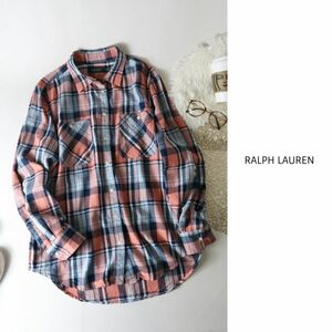 ラルフローレン Ralph Lauren☆インド製☆洗える 綿100% チェックシャツ Lサイズ☆A-O 1148