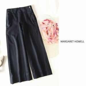 マーガレット・ハウエル MARGARET HOWELL☆ウールカシミヤパンツ Iサイズ 日本製☆A-O 1163