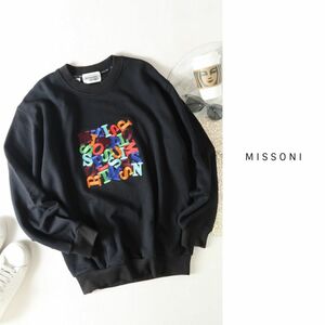 ミッソーニ MISSONI☆洗える コットン100% 刺繍ロゴプルオーバー Mサイズ☆C-K 1256