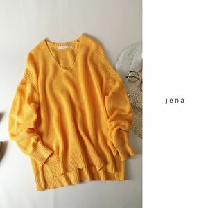 ガリャルダガランテ/ジェナ jena☆オーバーサイズ コットンリネンⅤネックニット フリーサイズ☆M-B 1244
