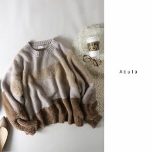 1.5万☆超美品☆アクータ Acuta/アーバンリサーチ☆シャギーニット フリーサイズ☆M-B 0942