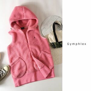 B shop/ジムフレックス Gymphlex☆洗える ダブルジップ フードボアベスト 12サイズ☆A-O 1172