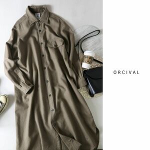 2.3万☆B shop/オーシバル ORCIVAL☆ロングシャツワンピース 1サイズ 日本製☆N-H 1287