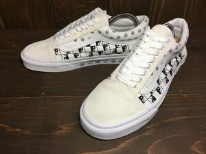 ★VANS バンズ US企画 OLD SKOOL オールドスクール 白×黒 グラフィック 26.0ｃm 美品 Used 検 SK8 ハーフキャブ スリッポン ERA