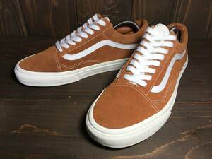 ★VANS バンズ US企画 OLD SKOOL オールドスクール ウッド ブラウン×白 27.5ｃm 美品 Used 検 SK8 ハーフキャブ スリッポン ERA