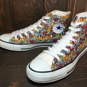 ★CONVERSE コンバース ALL STAR オールスター HI 白 花柄 フラワー 26.5cm Used 検 ローカット スケートボーディング チャック テイラーの画像1