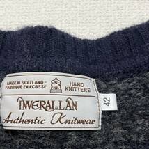 【 INVERALLAN 】 スコットランド 製 ノルディック トナカイ ニット 42 ネイビー 紺 knit 雪 柄 英国 イットディビジョン インバーアラン_画像5