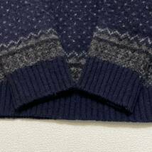 【 INVERALLAN 】 スコットランド 製 ノルディック トナカイ ニット 42 ネイビー 紺 knit 雪 柄 英国 イットディビジョン インバーアラン_画像7