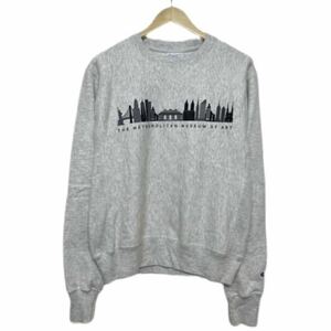 (937) 美品 Champion REVERSE WEAVE MOMA SWEAT metropolitan museum 青タグ S グレー チャンピオン リバースウィーブ スウェット