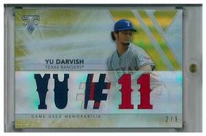 ダルビッシュ有 2015 TOPPS TRIPLE THREADS GOLD PATCH 2/9 パッチ YD1