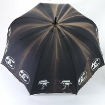 1円■シャネル■雨傘 ココマーク カメリア ココシャネル アンブレラ 長傘 雨具 傘 ブラック 黒 レディース EFM L4-6_画像5