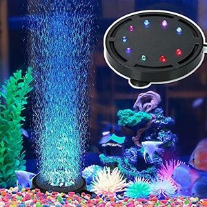 水族館エアストーン 気泡ライト アクアリウムライト 多色LED水槽ライト エアーポンプ 熱帯魚ライト 水槽用空気石 酸素・・・