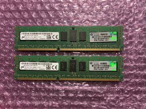 [2枚組] 4GB DIMM PC3L-12800R DDR3-1600 ECC Registered CL11 240pin DIMM 1.35V 1Rx4 HP 713754-071 (Micron MT18KSF51272PZ-1G6K1HG)※9