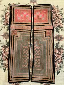アンティーク　タイ　メオ(モン)族刺繍パーツ　民族衣装古布アジアエスニック　リメイク素材