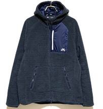 NIKE SB FULL ZIP EVERETT HOODIE ナイキ SB フルジップ エベレット フーディ パーカー ボア シェルパ フリース ネイビー sizeL_画像1