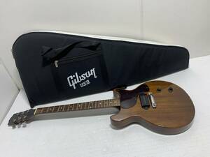 310359◆エレキギター ウッド メーカー不明 Gibson USA ギブソン ソフトケース付 レスポールジュニア風【ジャンク・写真追加有】◆M