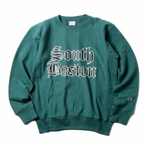 新品 Champion チャンピオン リバースウィーブ スウェット トレーナー South Boston カレッジプリント C3-X011 グリーン 緑 M