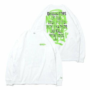 新品 NEWERA ニューエラ アパレル メンズ ロンT 長袖 Tシャツ ワード ロゴ プリント 白 ホワイト M