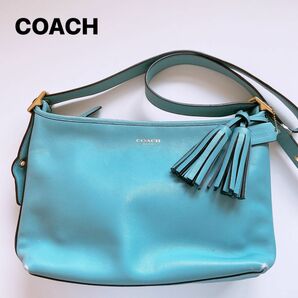 コーチ COACH /レザーショルダーバッグ/肩掛け/斜めかけ /レディース/ライトブルー