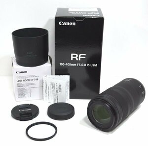 ★極美品！Canon キャノン RF 100-400mm F5.6-8 IS USM 望遠レンズ 元箱、レンズフード付！★