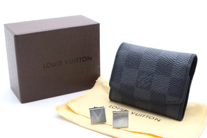 【ト石】☆美品☆ LOUIS VUITTON ルイヴィトン ダミエ カフス 保護袋・箱付き EA953EWH3B