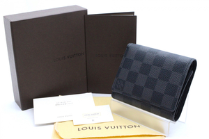 【ト石】☆美品☆ LOUIS VUITTON ルイヴィトン N63096 ダミエ グラフィット トリフォルド 3つ折り 財布 札入れ カードケース EA953EWH3C