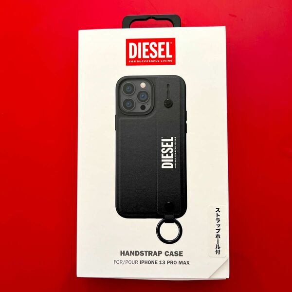 DIESEL iPhone13promax ケース レザー ハンドストラップ スマホケース グリップ & スタンド付き FW21