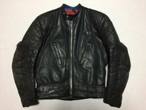 ★70年代/白タグ/Lewis Leathers/ルイスレザーズ/ファントム/黒/ブラック/英国製/シングルライダース/レザージャケット/ビンテージ/激レア