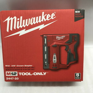 ●Milwaukee M12 2447-20クラウンホッチキス コードレス工具本体のみバッテリーな　日本語記載なし未使用品　ジャンク扱い(uu0213_5_50)