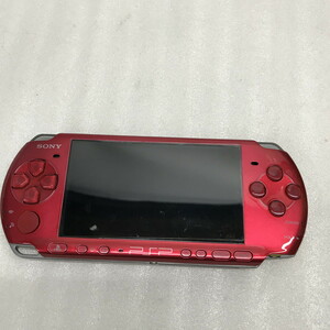 ●SONYソニーPSP3000　赤色　本体のみ使用感多いバッテリー切れ動作未確認部品取り等に ジャンク　ゆうパケット発送可(u240216_5_10)