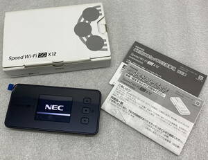 ◇ UQ Speed Wi-Fi 5G X12 ブラック 【利用制限：◯】 ルーター スピードワイファイ NEC / 中古(S240220_5)