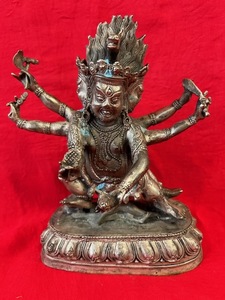 真鍮製　神仏像 力士　金鋼　立像 仏教 置物 高さ21cm